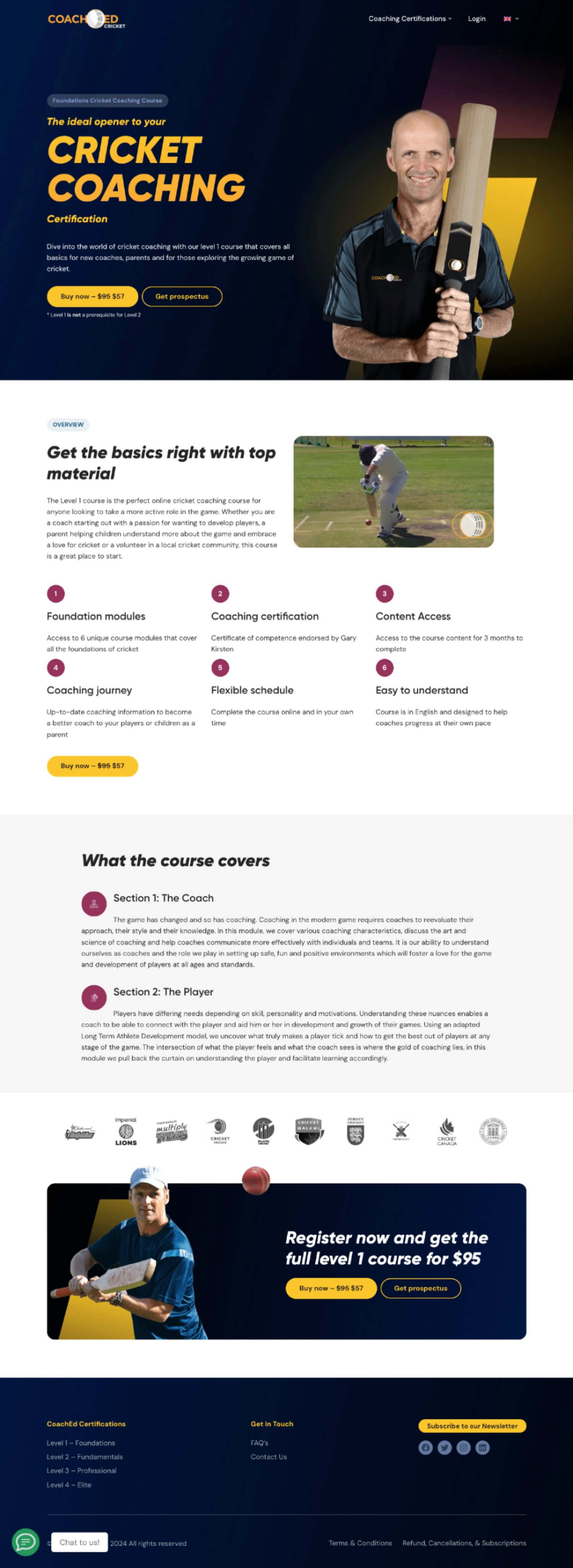 Internal Page Design for single course page