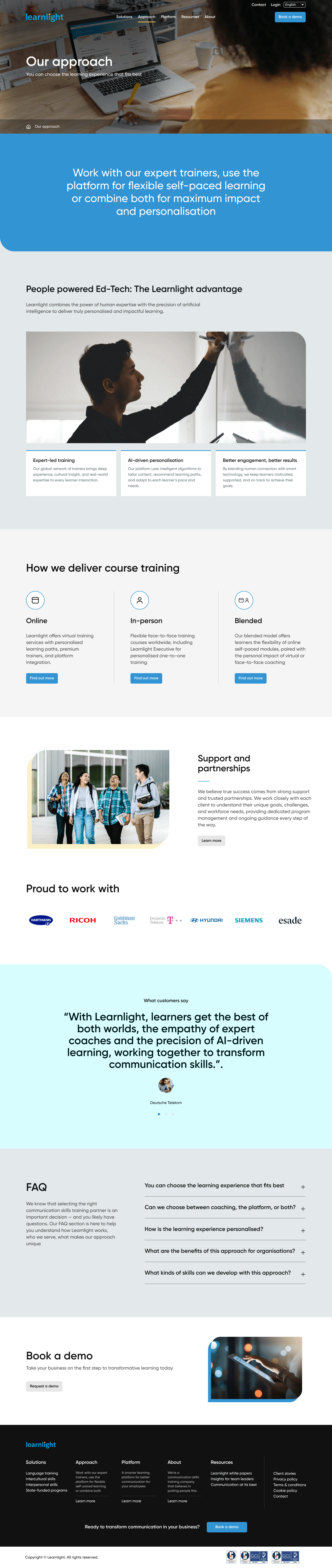 learnlight approach wordpress redesign page template